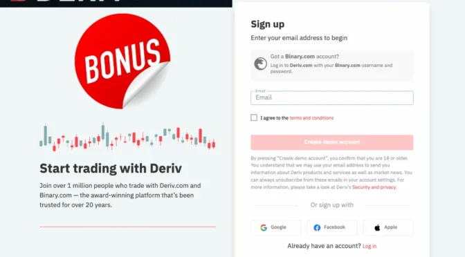 Deriv Sign Up Bonus